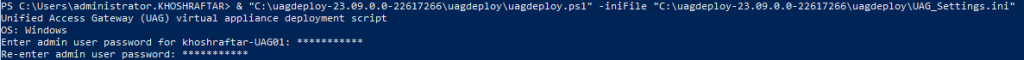 Update the Unified Access Gateway Appliance Using PowerShell