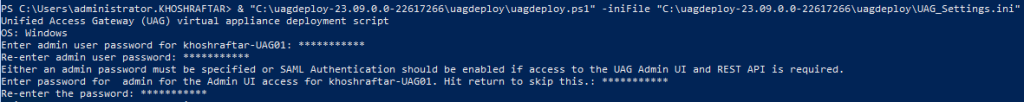 Update the Unified Access Gateway Appliance Using PowerShell